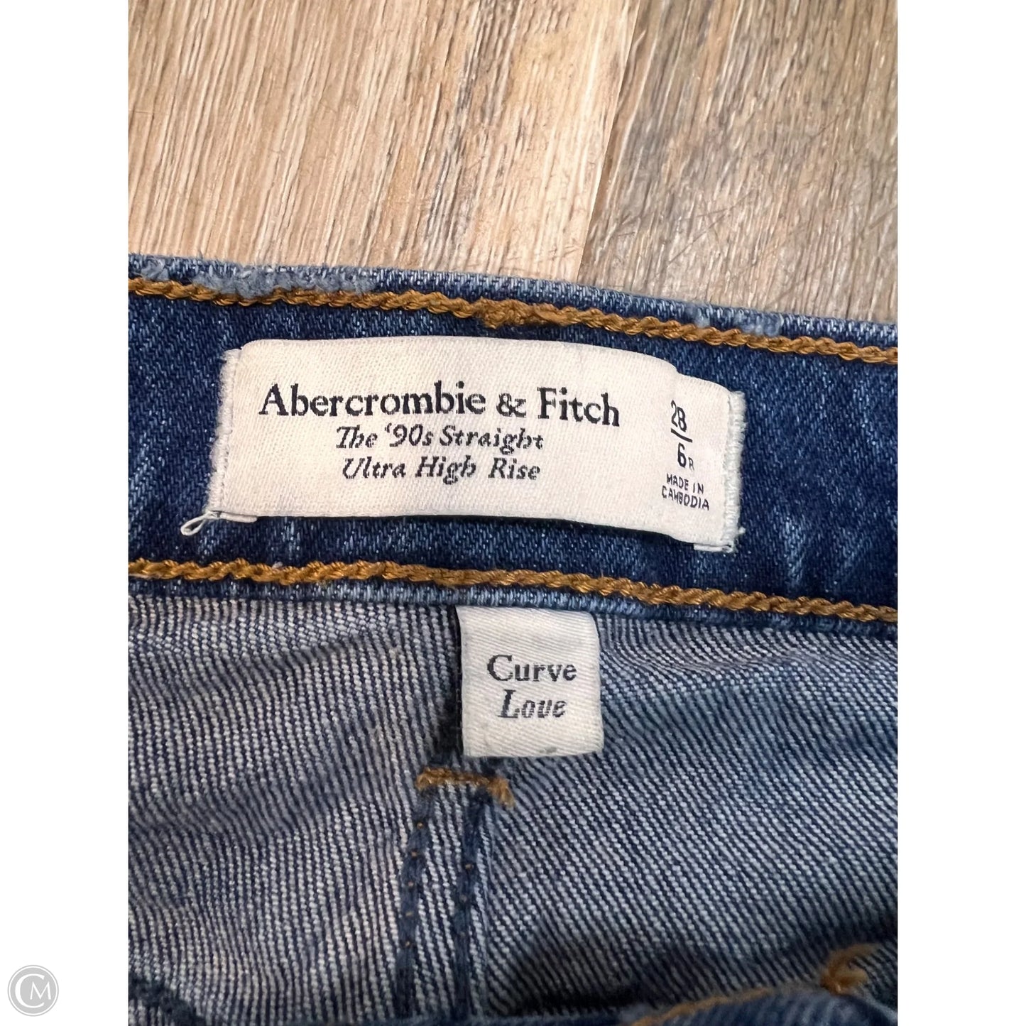 Jeans Straight By Abercrombie And Fitch In Blue Denim, Size: 6