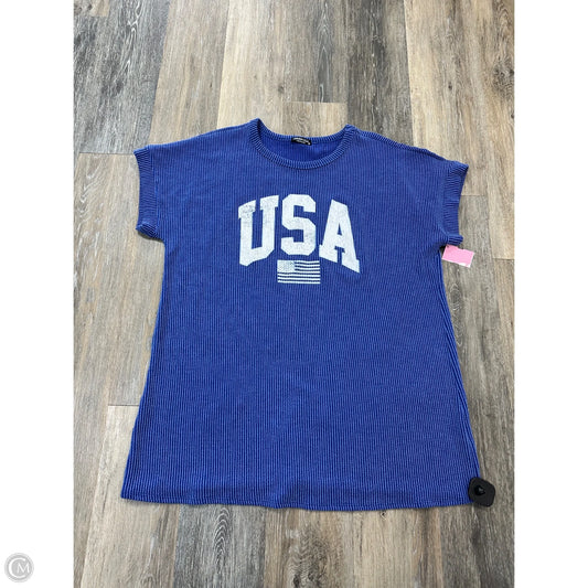 Top Short Sleeve By Heimish Usa In Blue, Size: 3x