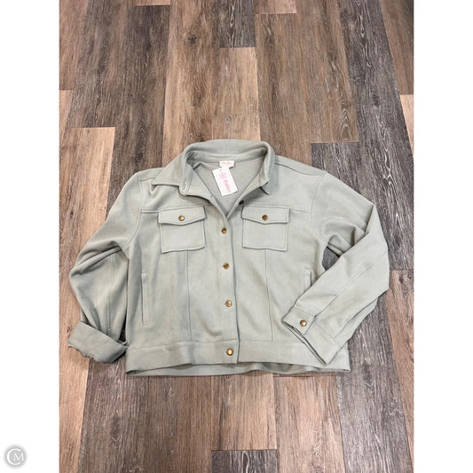 Jacket Shirt By Allie Rose In Green, Size: 1x
