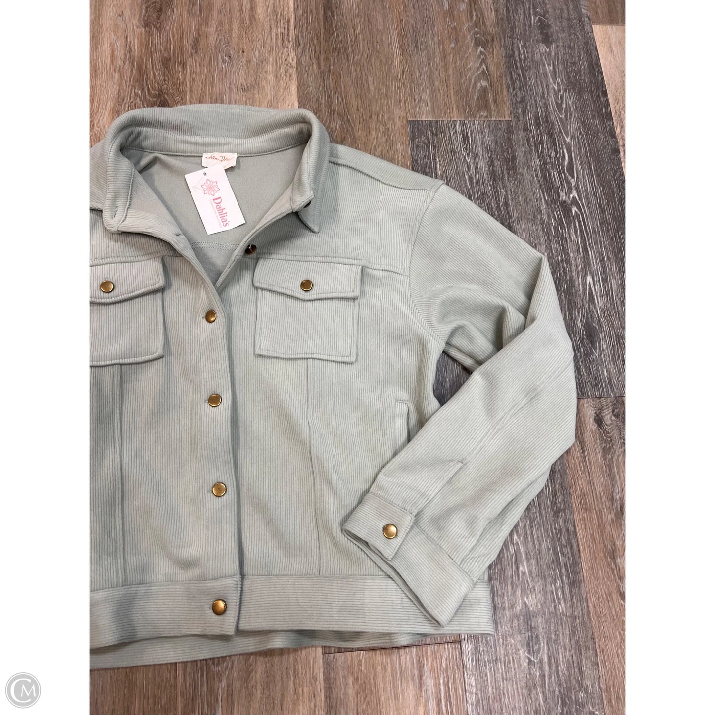 Jacket Shirt By Allie Rose In Green, Size: 1x