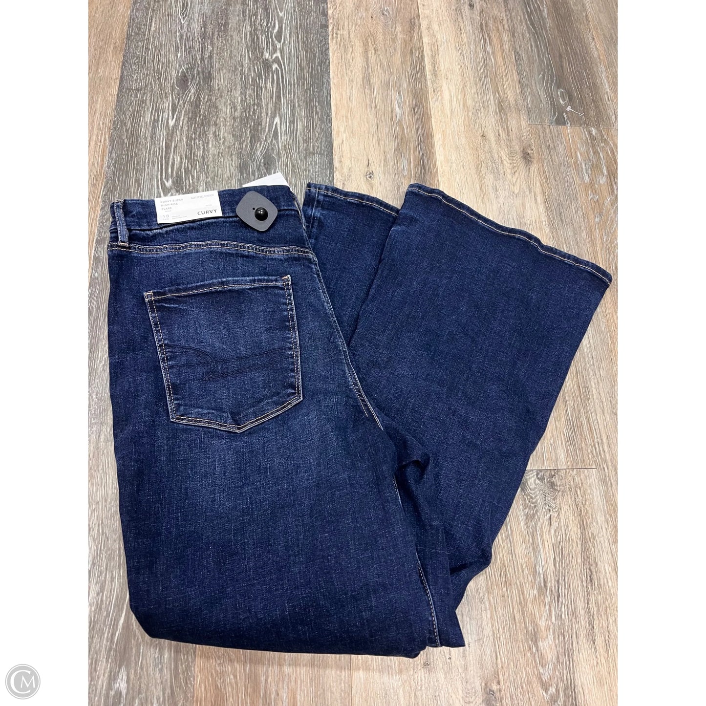 Jeans Flared By American Eagle In Blue Denim, Size: 18