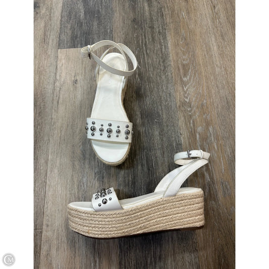 Sandals Heels Wedge By Marc Fisher In White, Size: 7.5