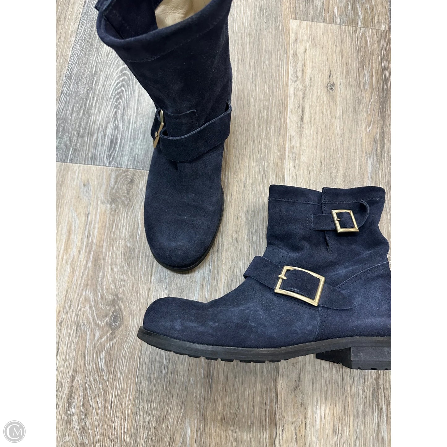 Boots Luxury Designer By Jimmy Choo In Navy, Size: 8