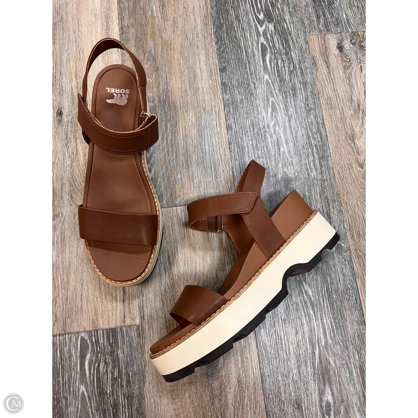 Sandals Heels Wedge By Sorel In Brown, Size: 11