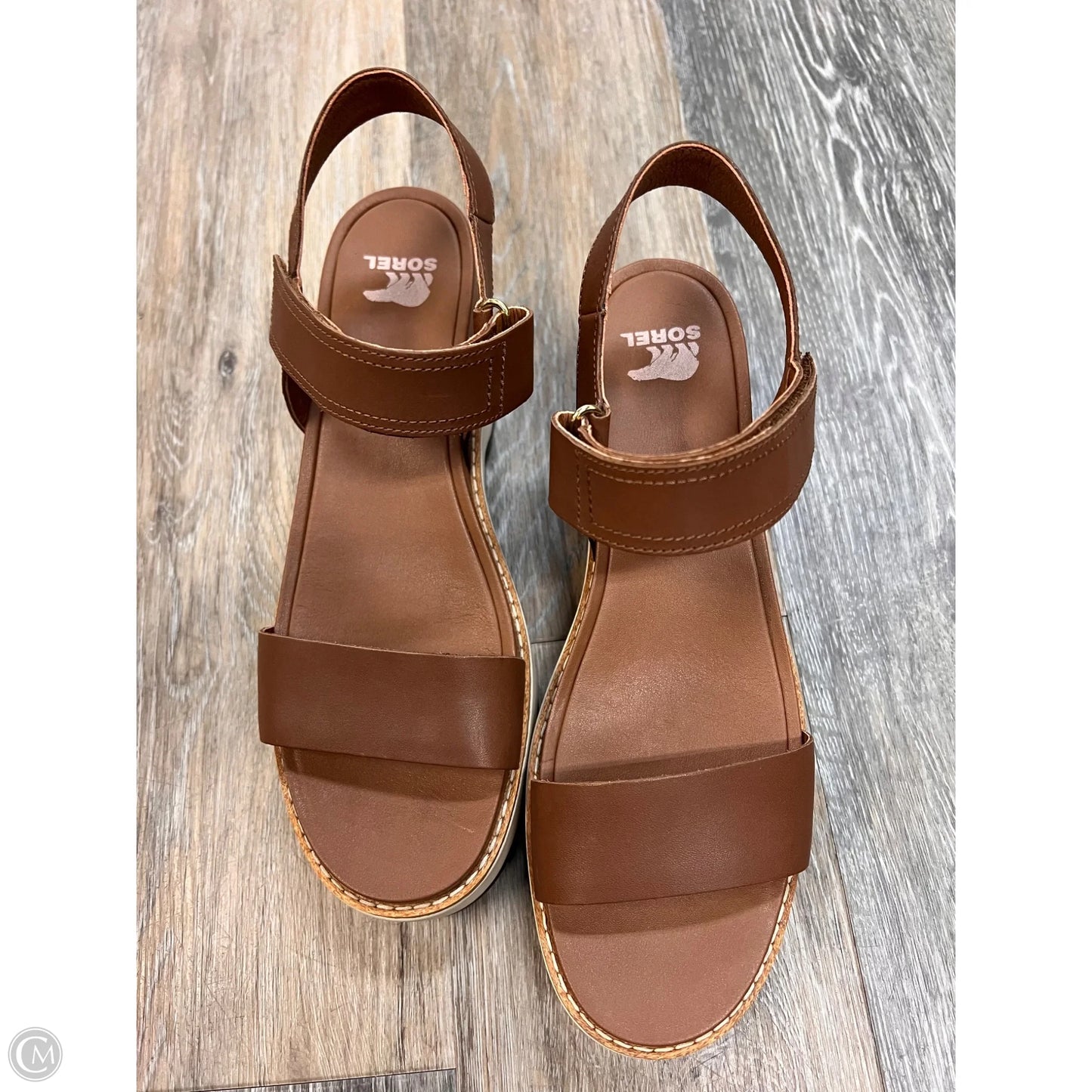 Sandals Heels Wedge By Sorel In Brown, Size: 11