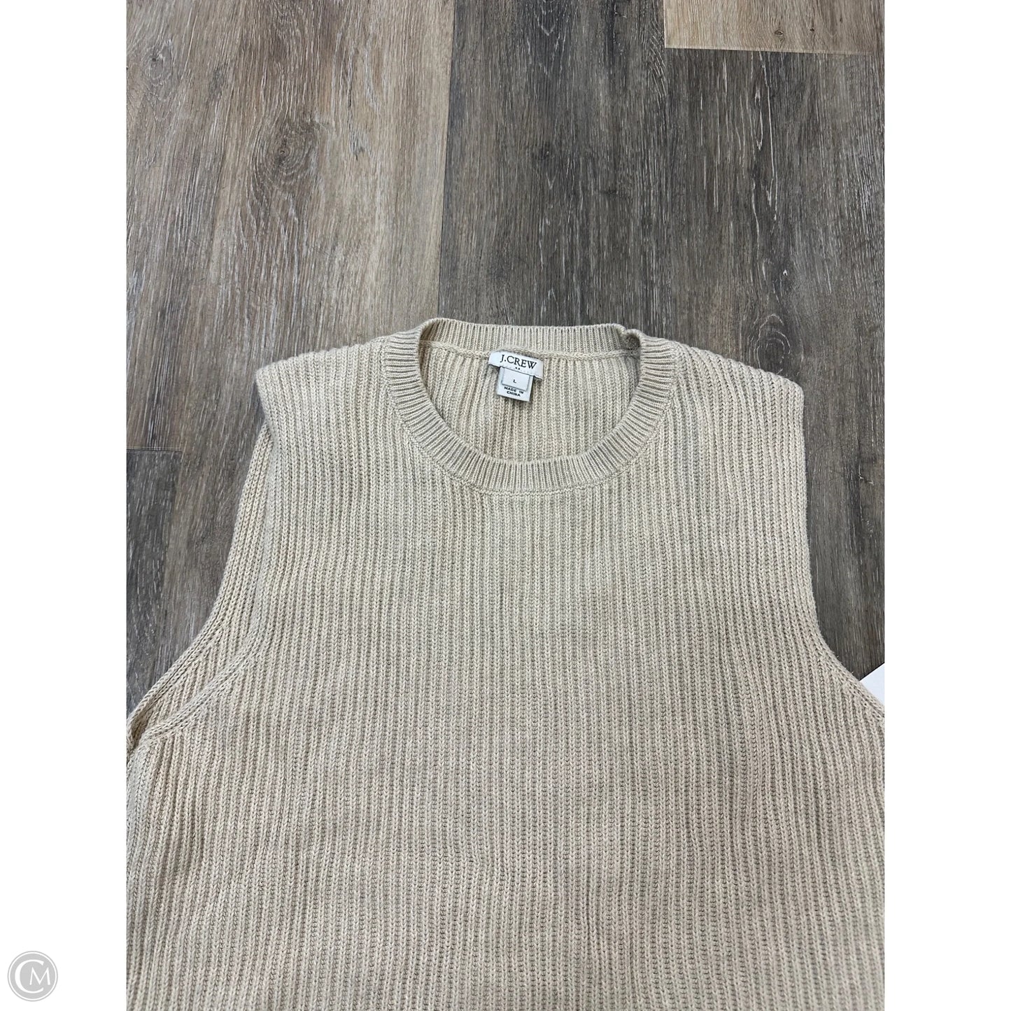 Vest Sweater By J. Crew In Cream, Size: L