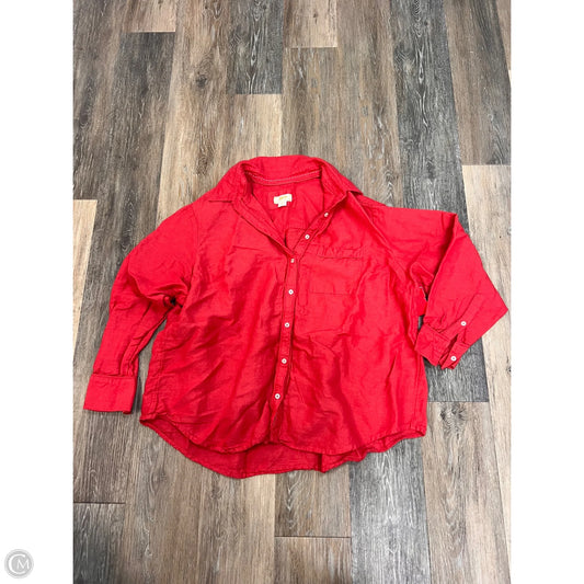 Blouse Long Sleeve By Maeve In Red, Size: 1x