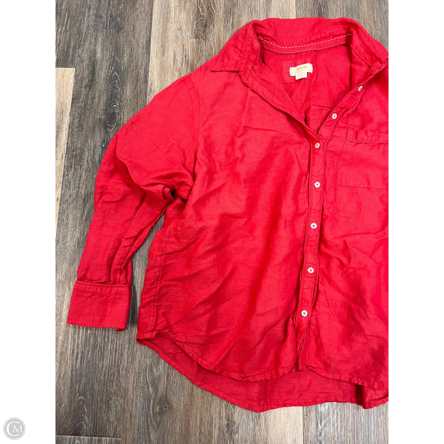 Blouse Long Sleeve By Maeve In Red, Size: 1x