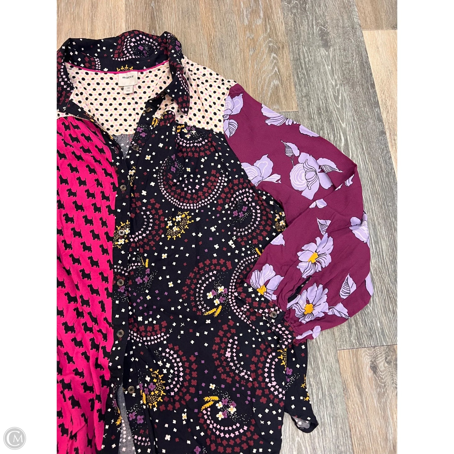 Blouse Long Sleeve By Maeve In Multi-colored, Size: 1x