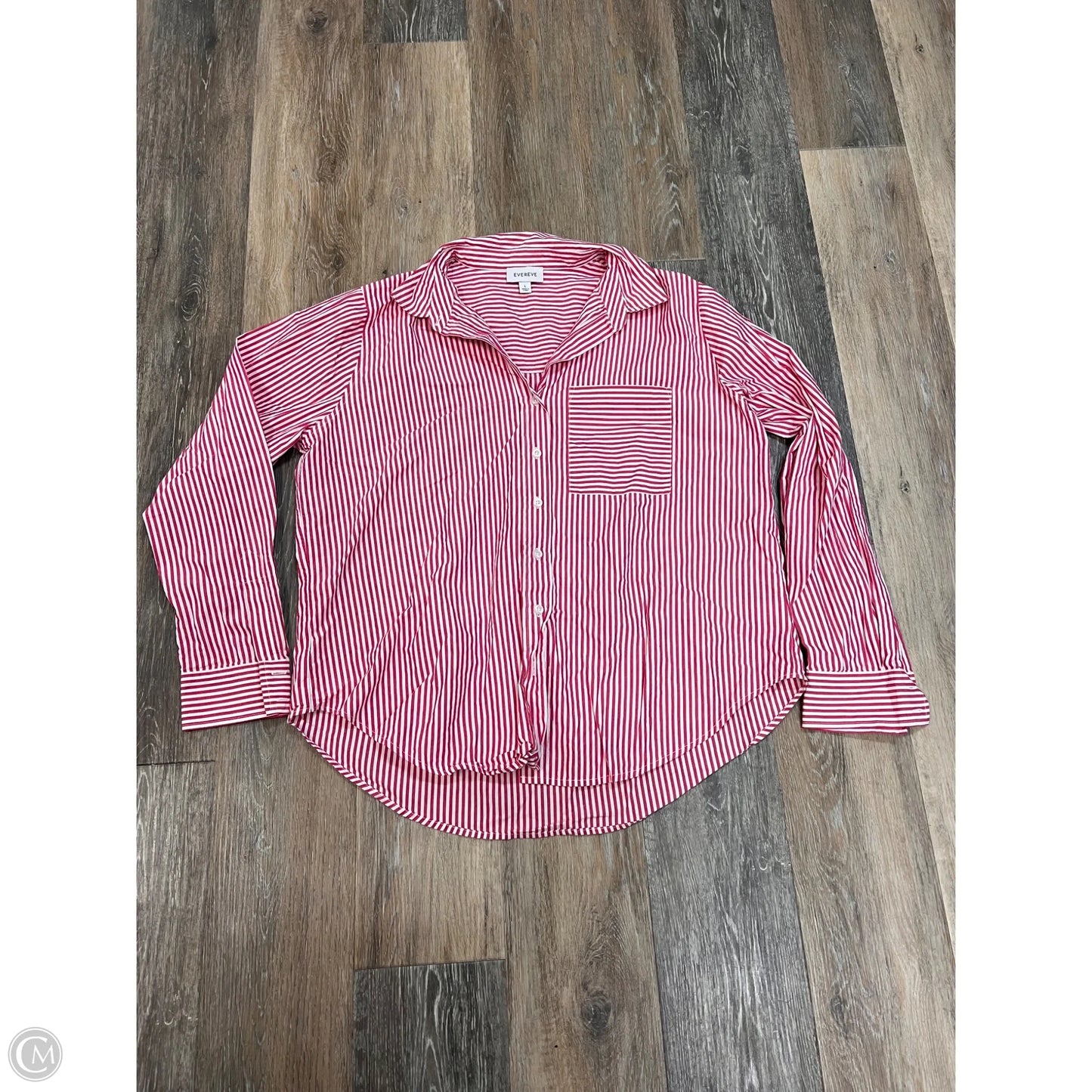 Blouse Long Sleeve By Evereve In Pink, Size: L