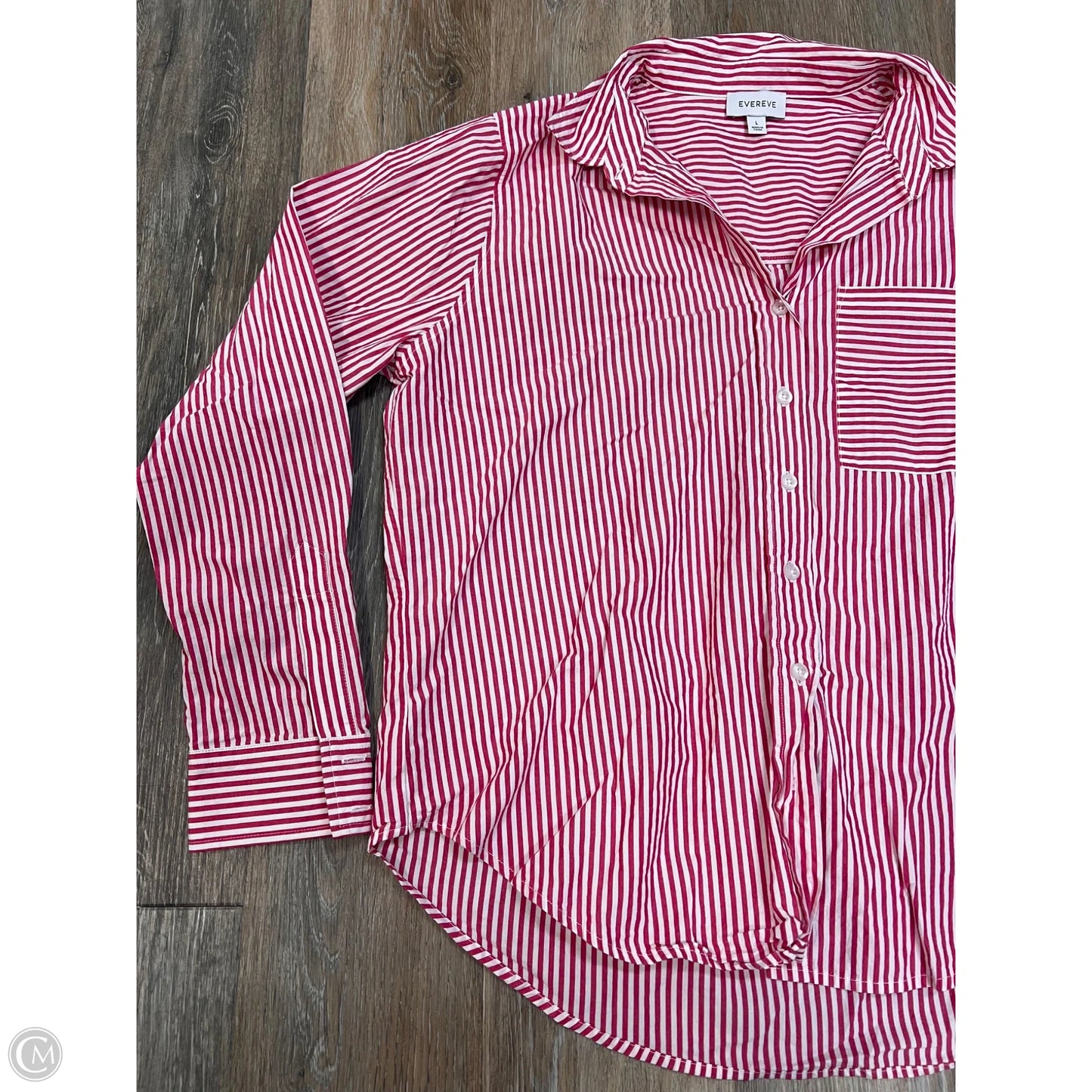 Blouse Long Sleeve By Evereve In Pink, Size: L