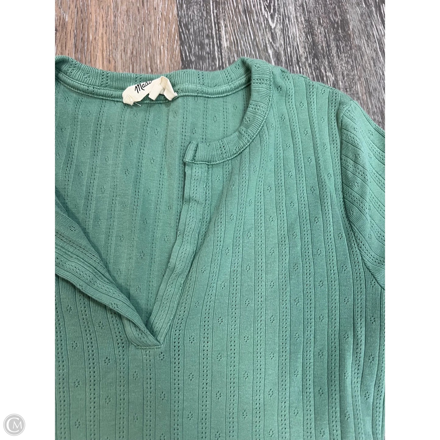 Top Short Sleeve By Madewell In Green, Size: S