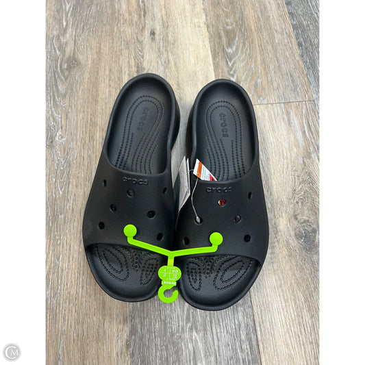 Sandals Flats By Crocs In Black, Size: 11