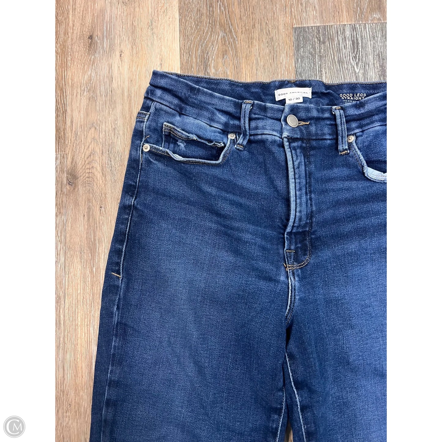 Jeans Straight By Good American In Blue Denim, Size: 10/30