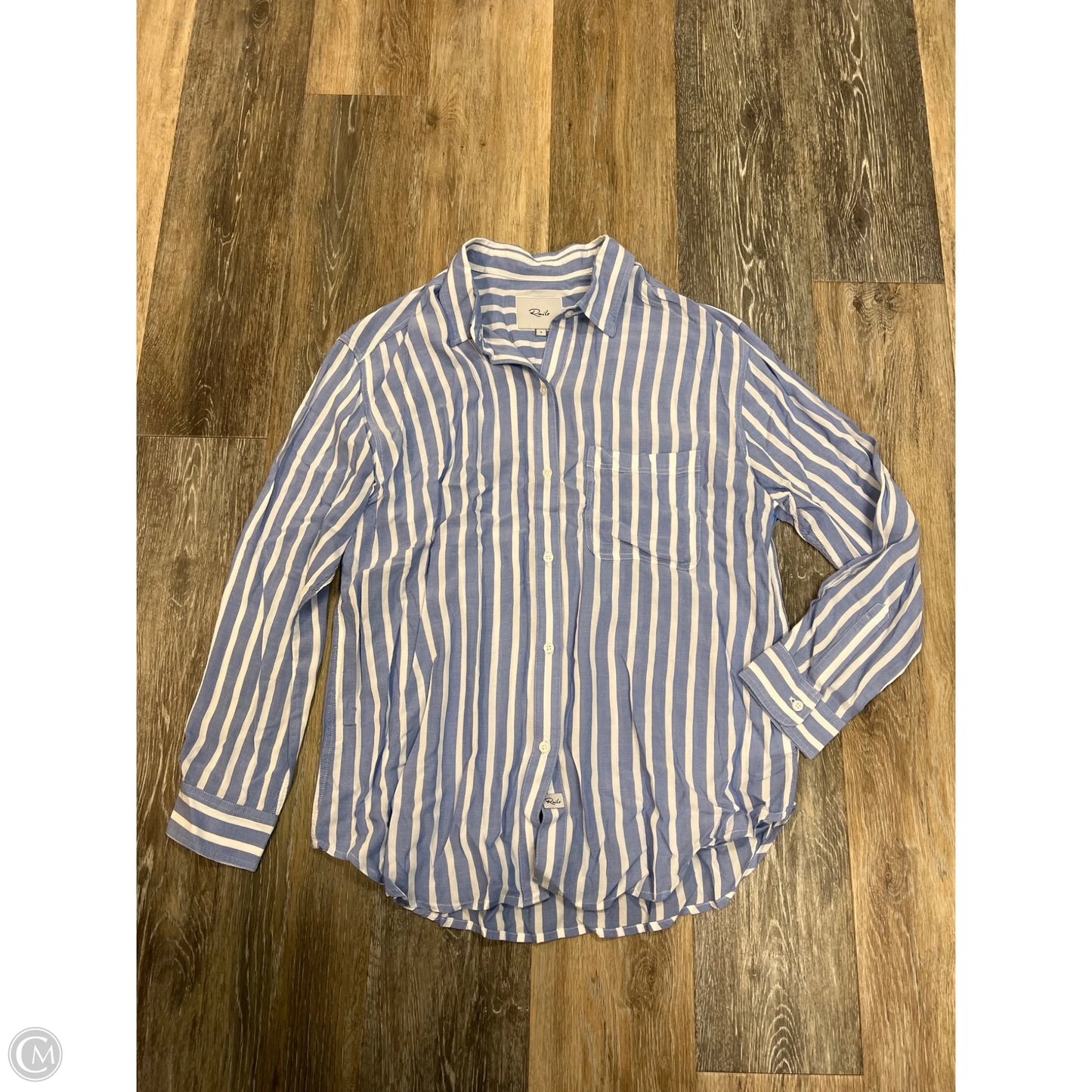 Blouse Long Sleeve By Rails In Blue, Size: L