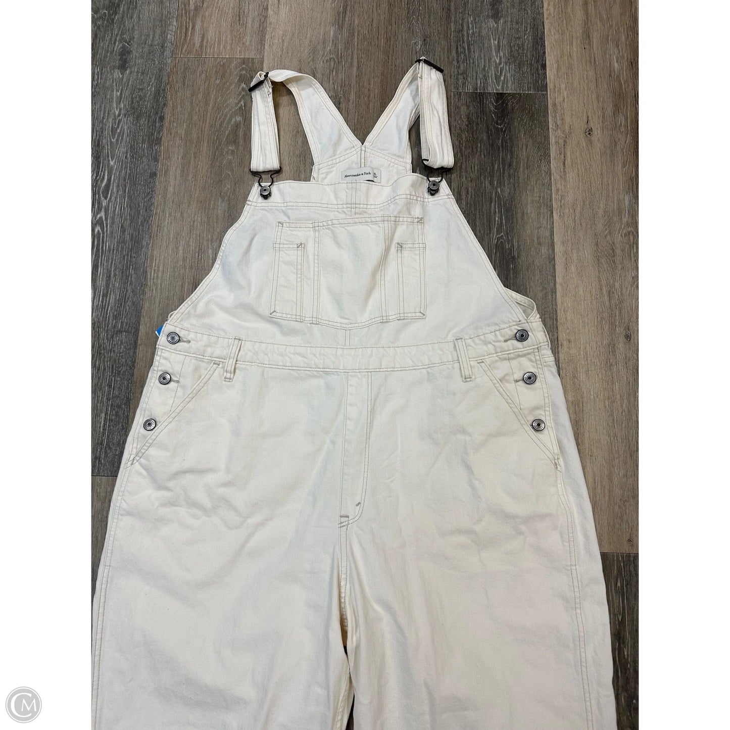 Overalls By Abercrombie And Fitch In White Denim, Size: Xl