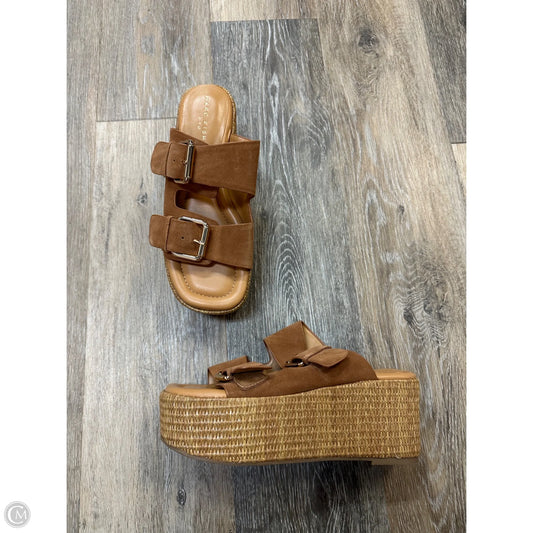 Sandals Heels Wedge By Marc Fisher In Brown, Size: 7