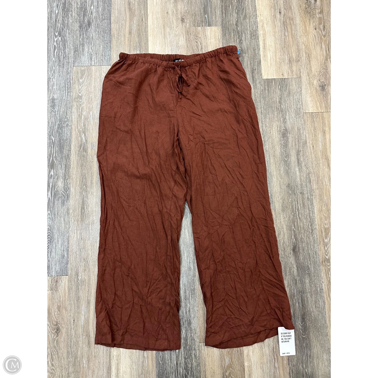 Pants Linen By Saint + Sofia In Orange, Size: 18