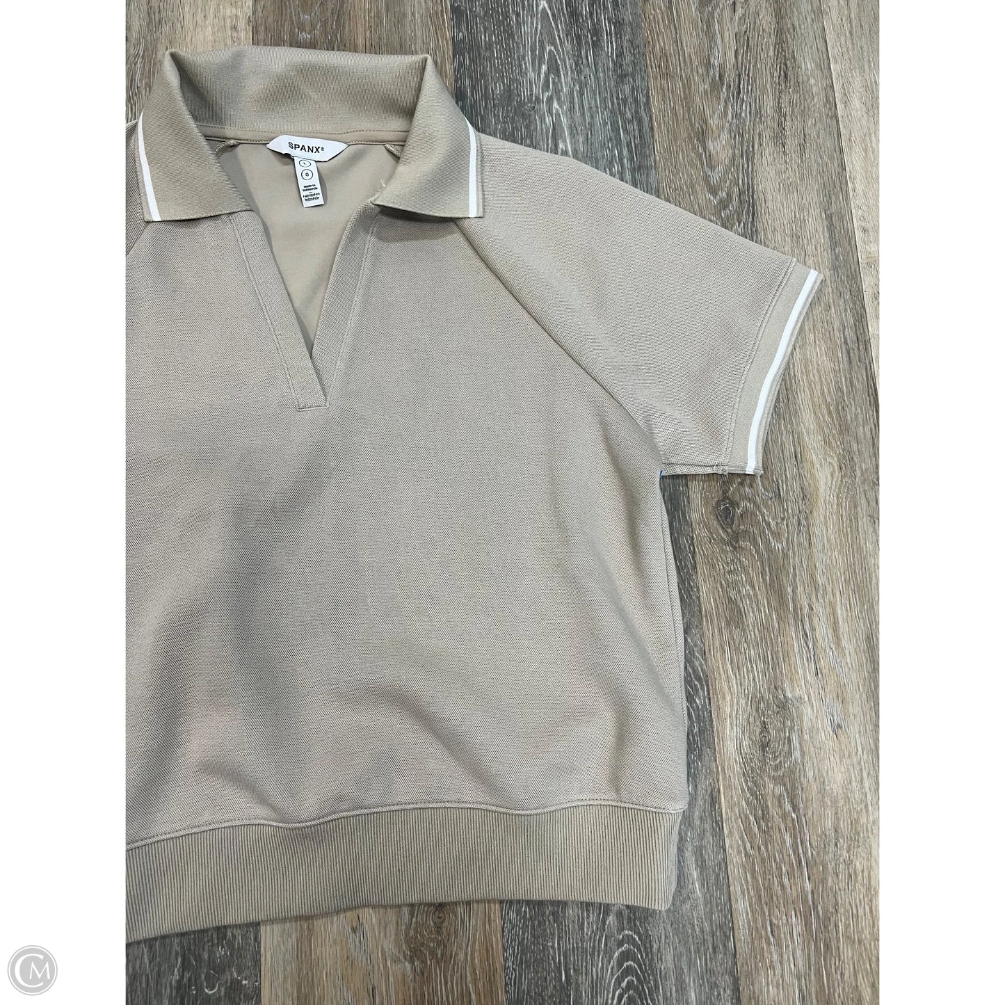 Top Short Sleeve By Spanx In Tan, Size: L