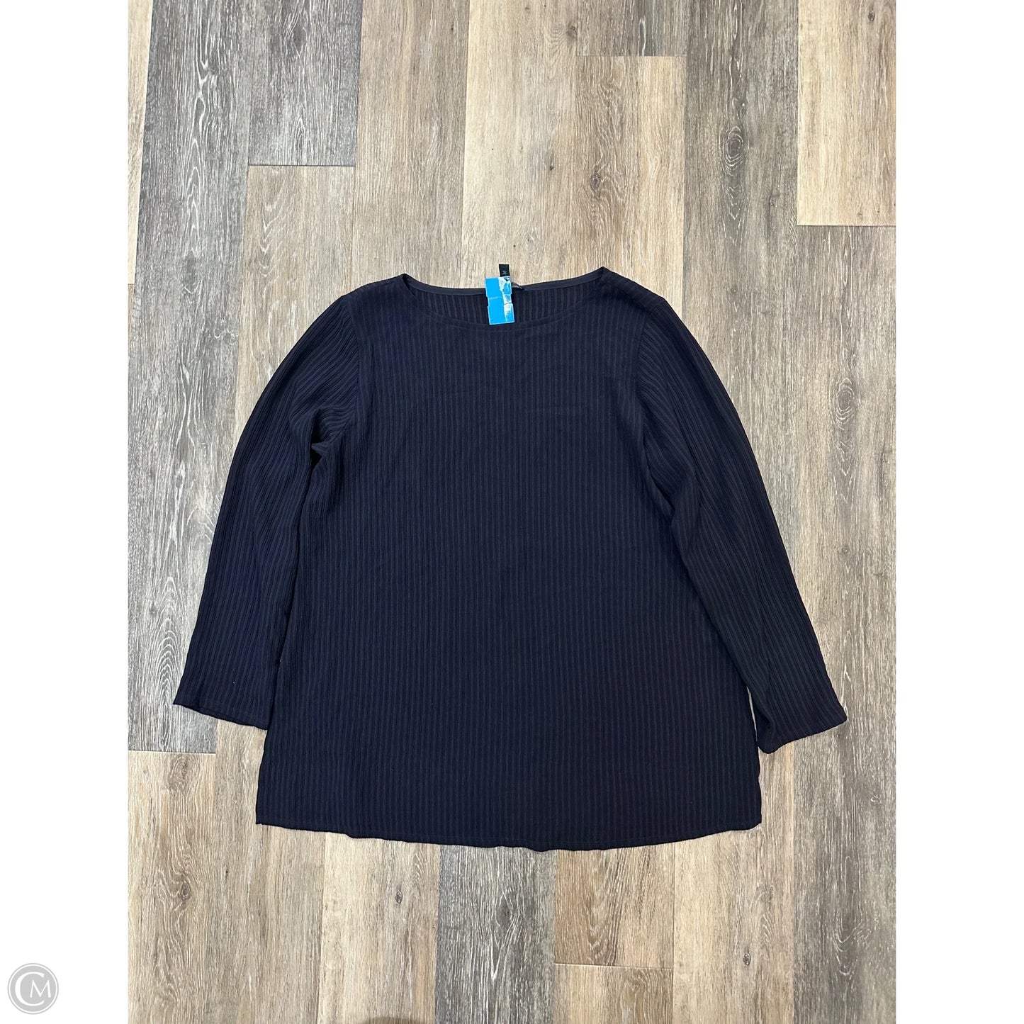 Blouse Long Sleeve By Eileen Fisher In Navy, Size: M