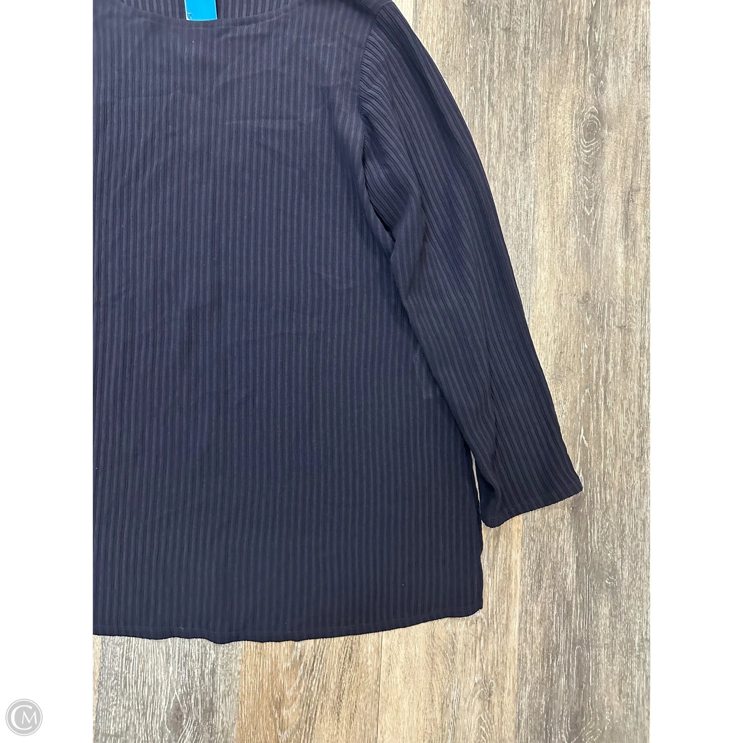 Blouse Long Sleeve By Eileen Fisher In Navy, Size: M
