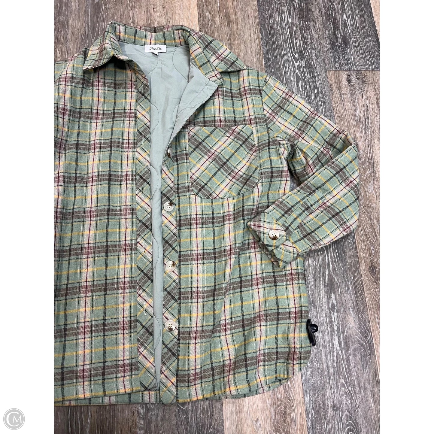 Jacket Shirt By Petal Dew In Green, Size: S
