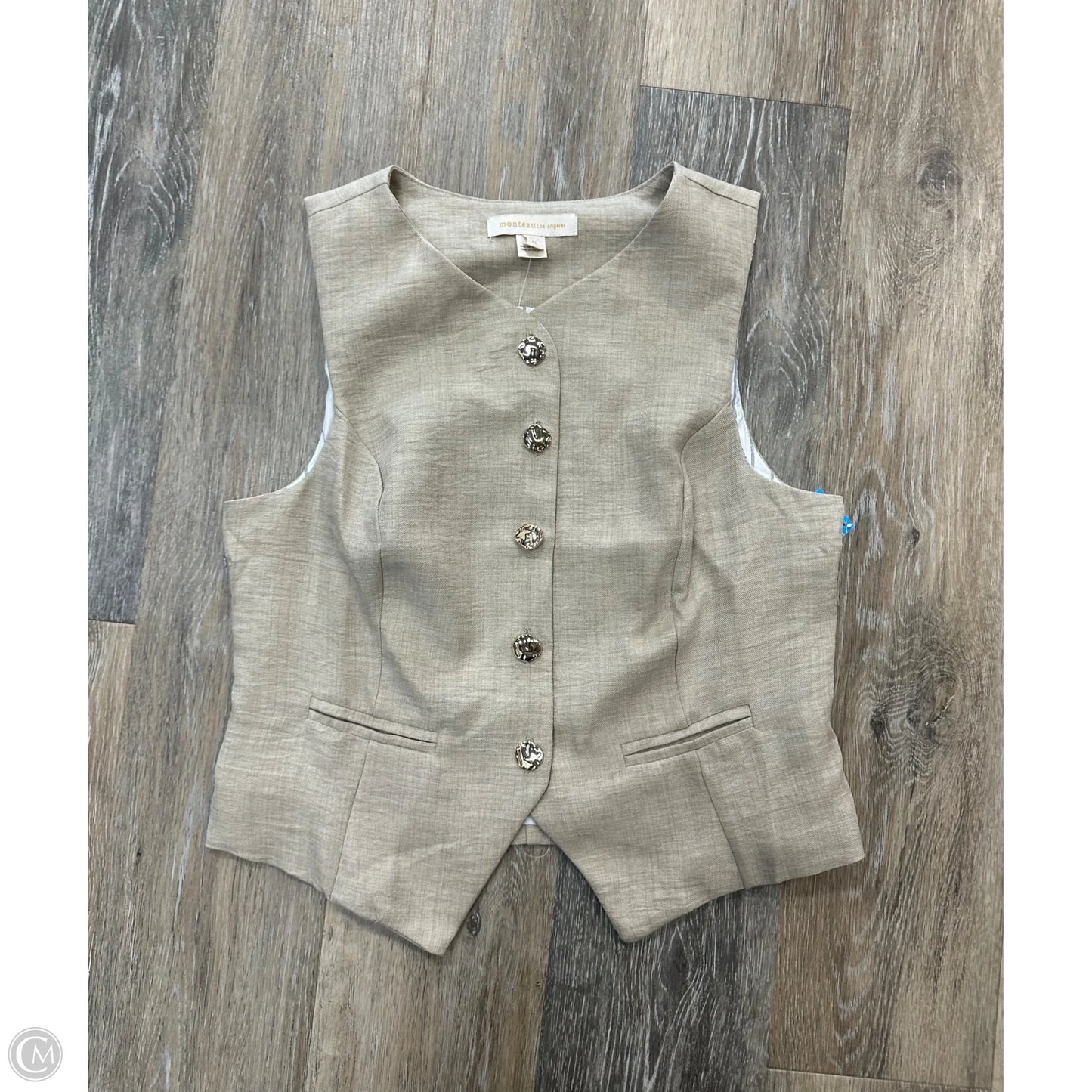 Top Sleeveless By Monteau In Cream, Size: M