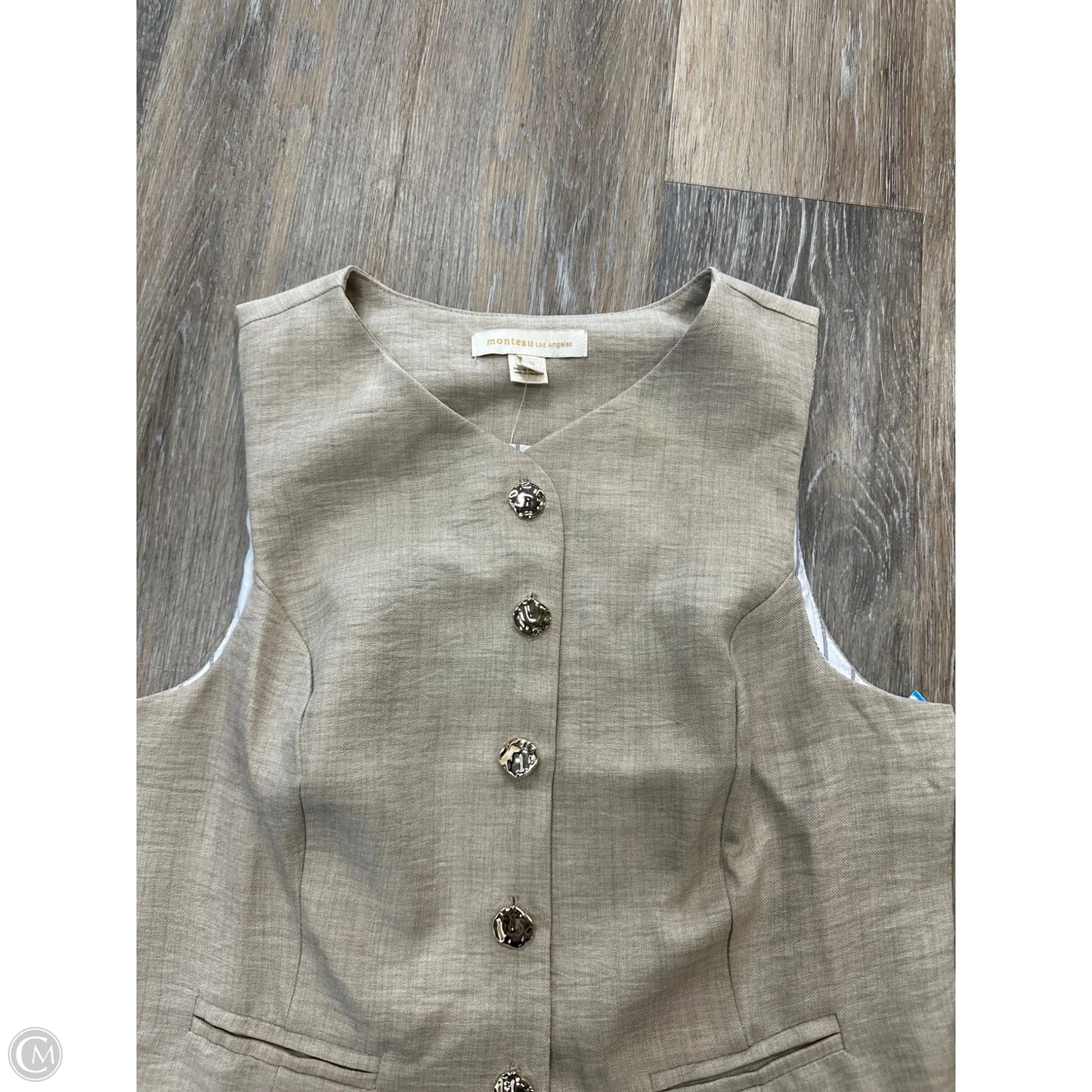 Top Sleeveless By Monteau In Cream, Size: M