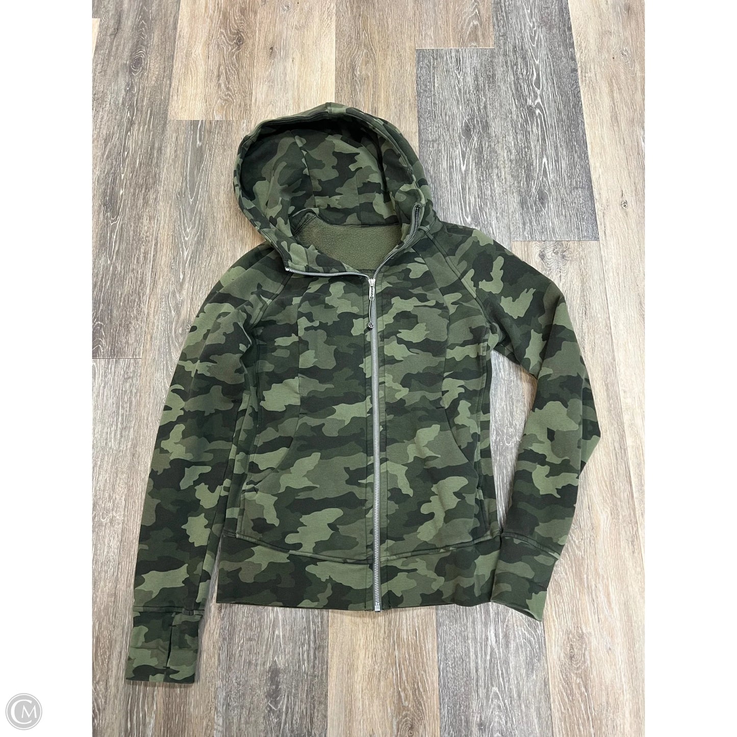 Athletic Sweatshirt Hoodie By Lululemon In Green, Size: 6