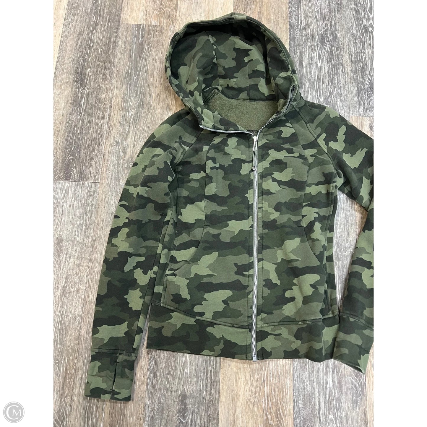 Athletic Sweatshirt Hoodie By Lululemon In Green, Size: 6