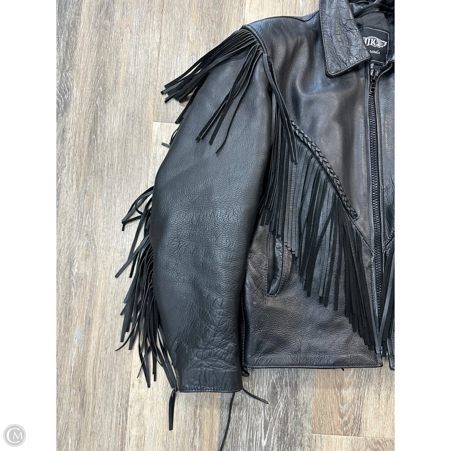 Jacket Leather By Unik In Black, Size: L