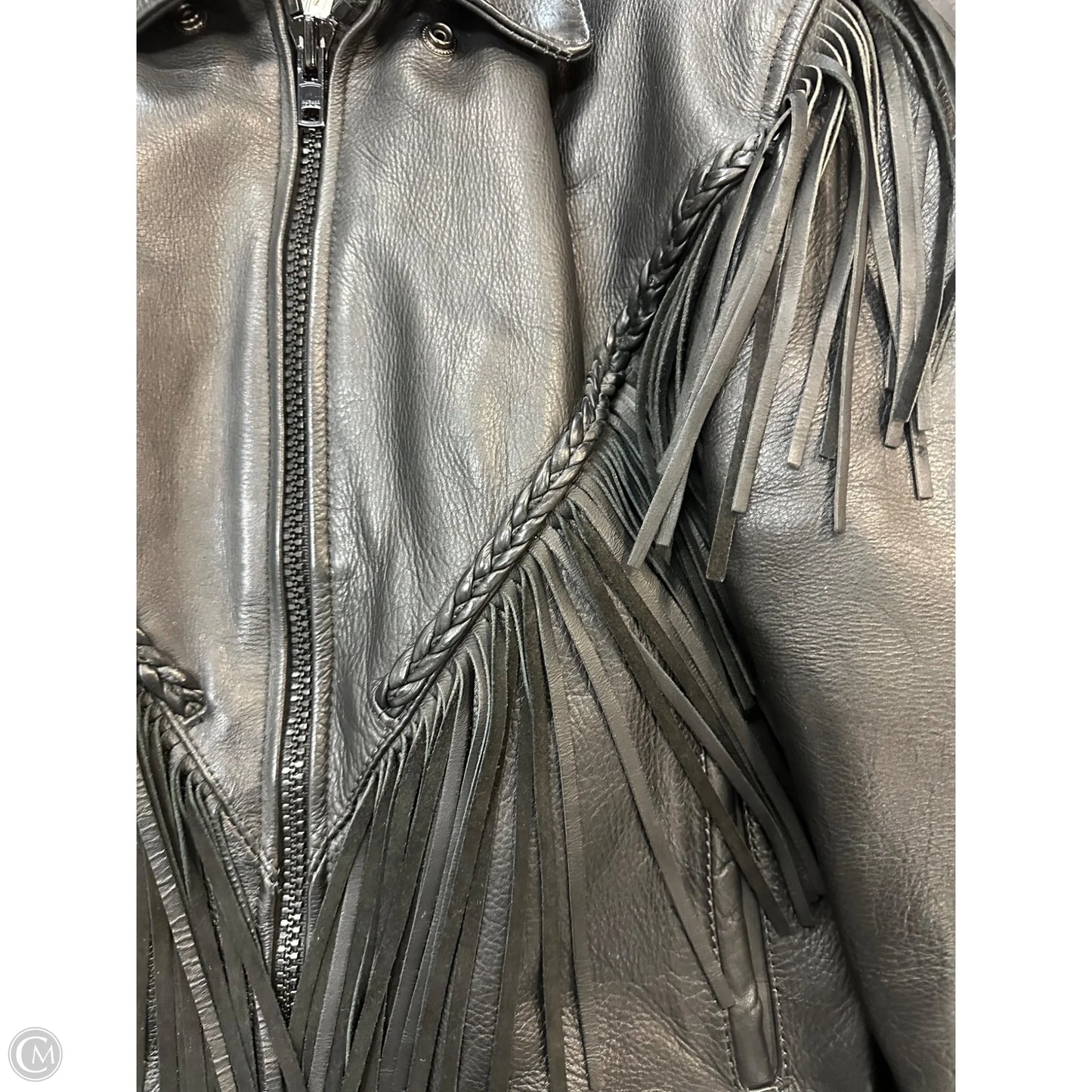 Jacket Leather By Unik In Black, Size: L