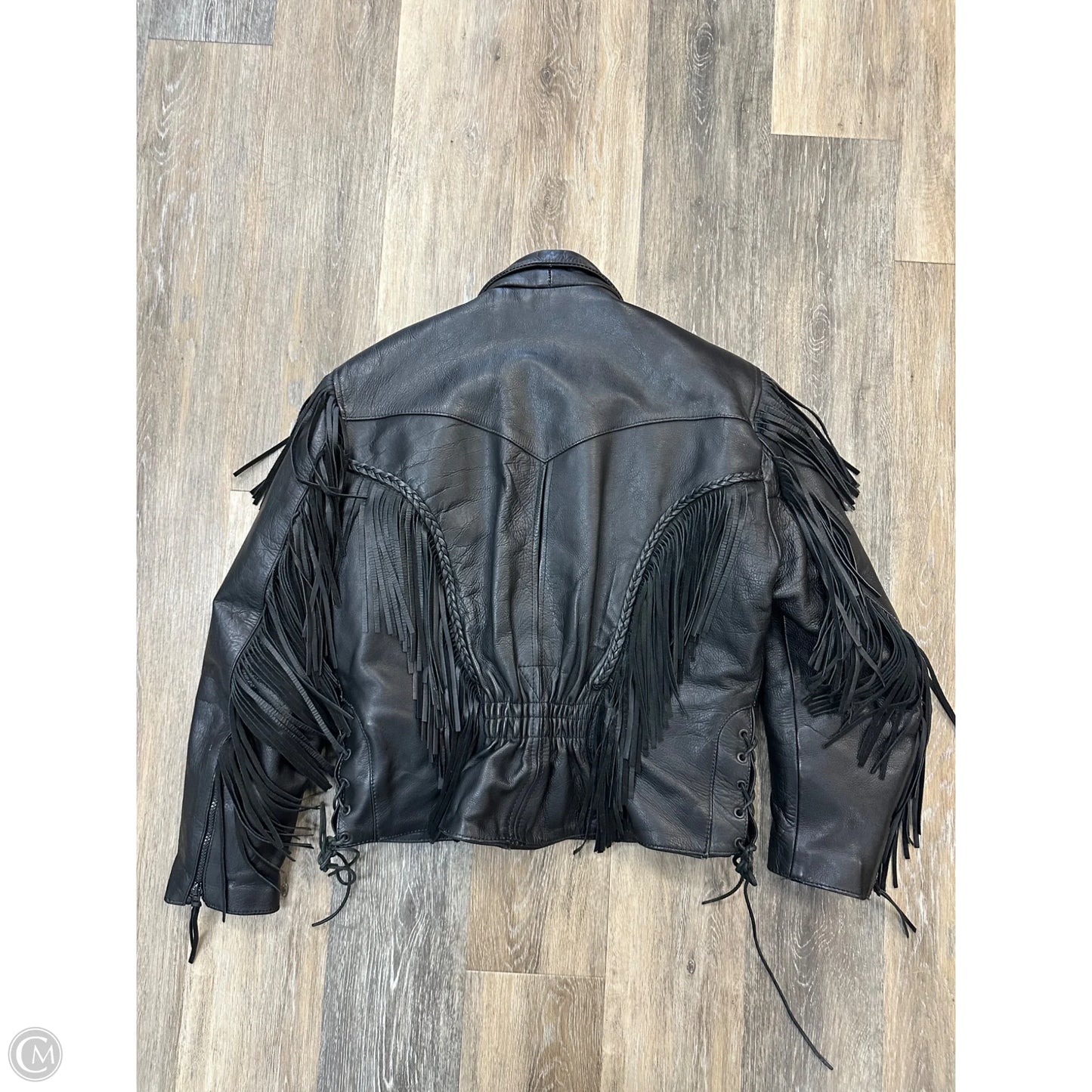 Jacket Leather By Unik In Black, Size: L