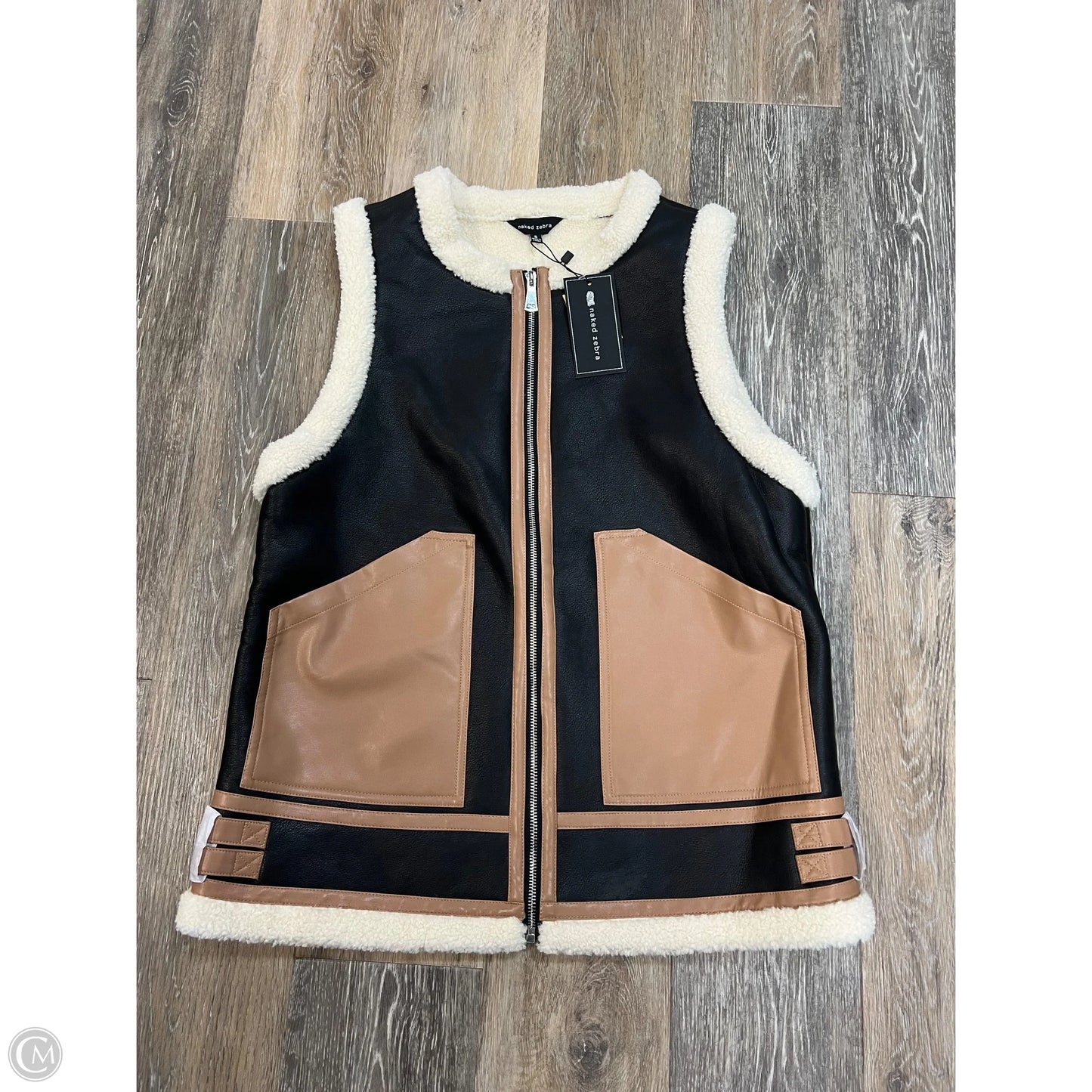 Vest Faux Fur & Sherpa By Naked Zebra In Black, Size: S