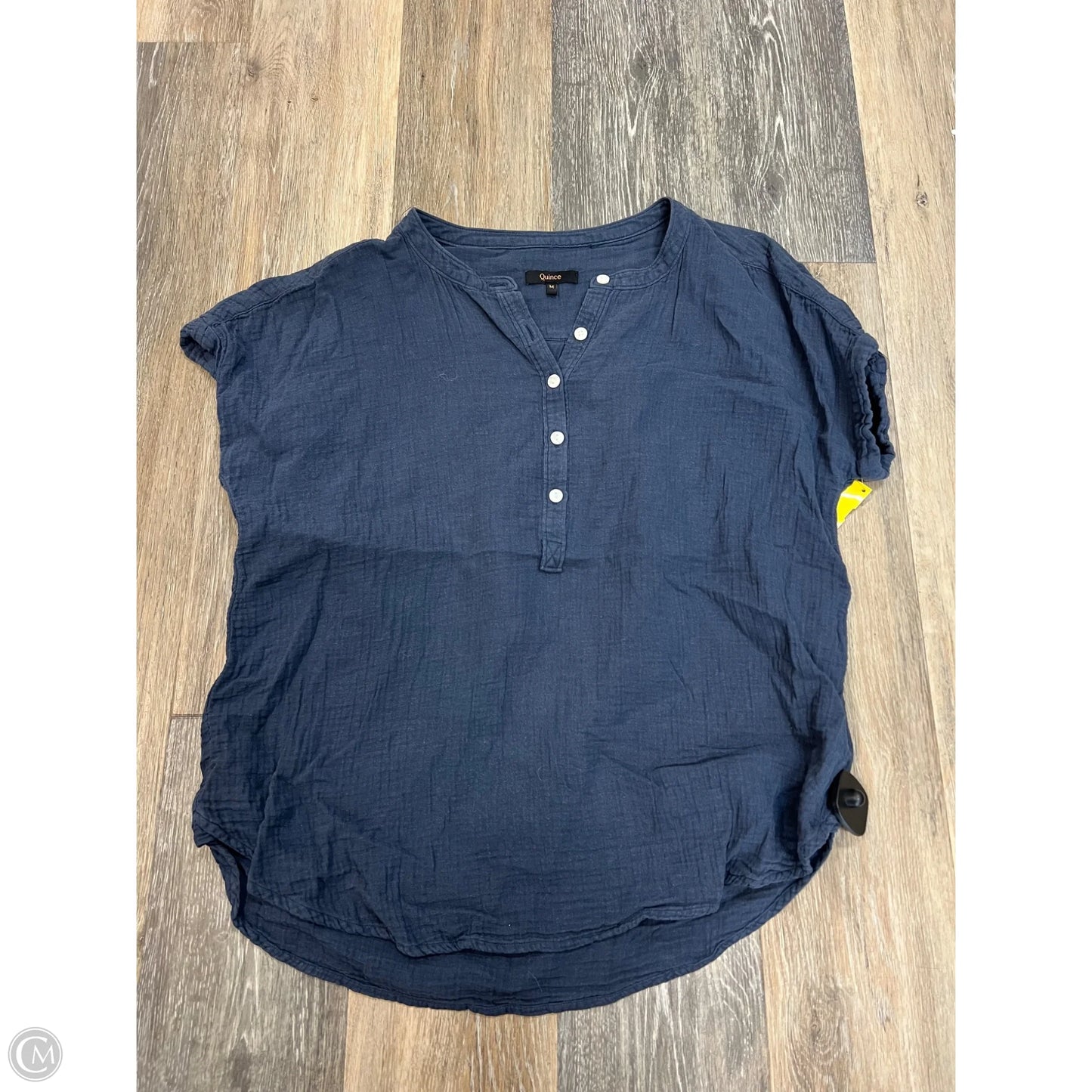 Top Short Sleeve By Quince In Navy, Size: M