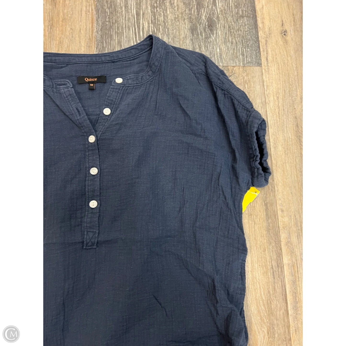 Top Short Sleeve By Quince In Navy, Size: M