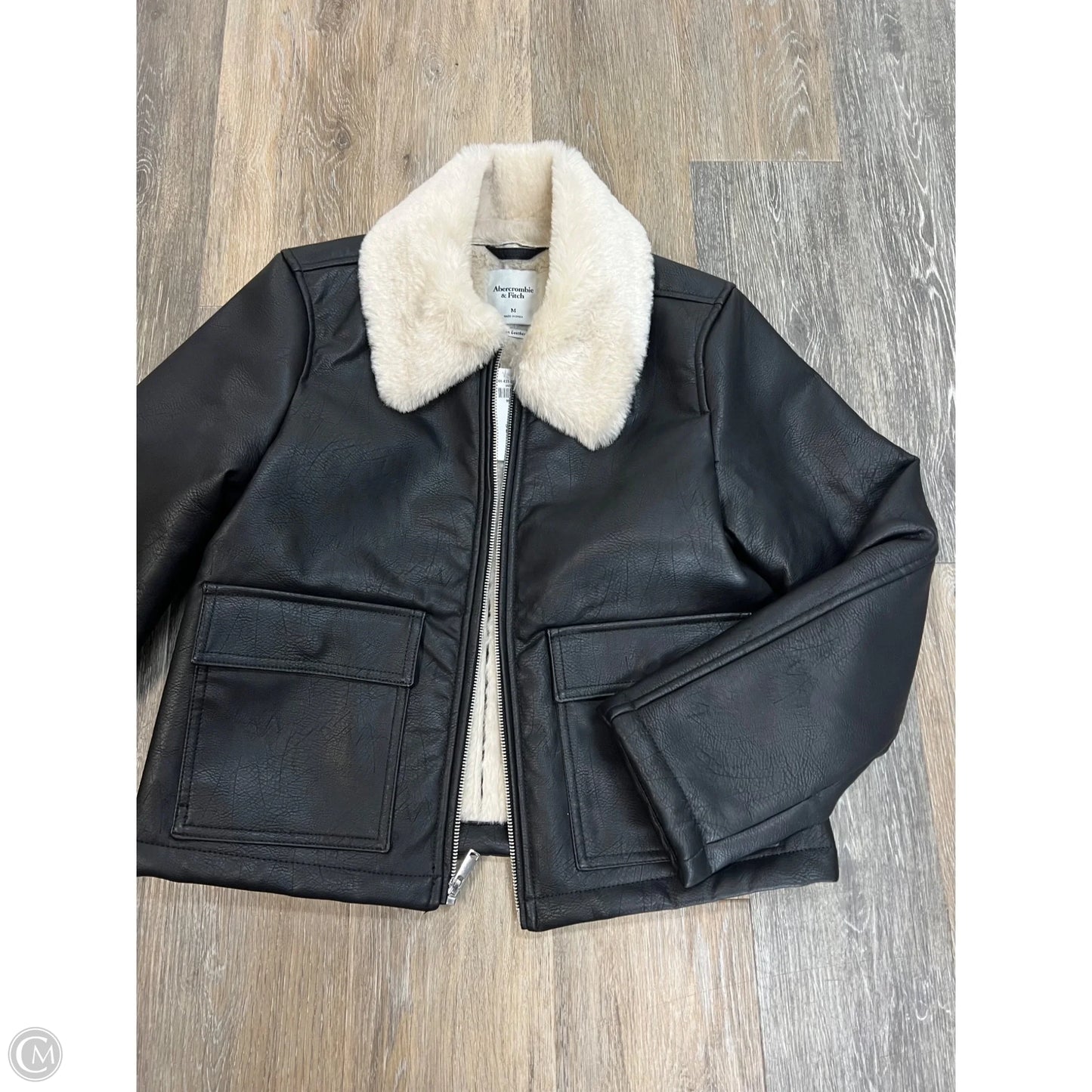 Jacket Leather By Abercrombie And Fitch In Black, Size: M