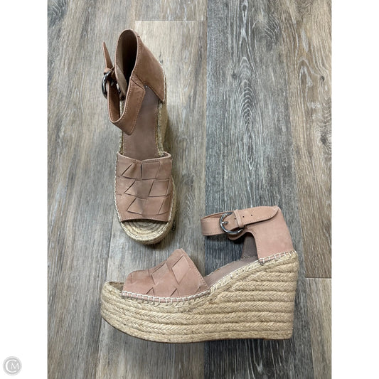 Sandals Heels Wedge By Marc Fisher In Tan, Size: 11