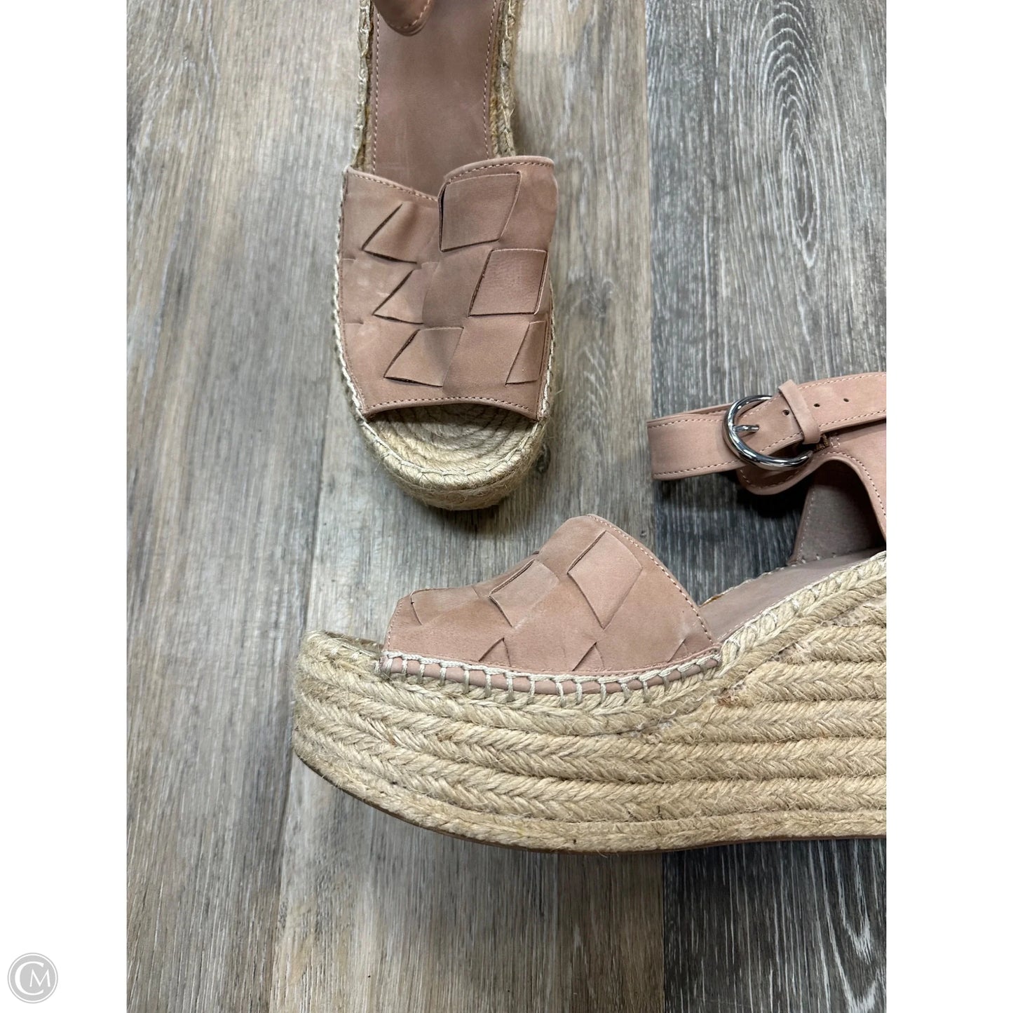 Sandals Heels Wedge By Marc Fisher In Tan, Size: 11