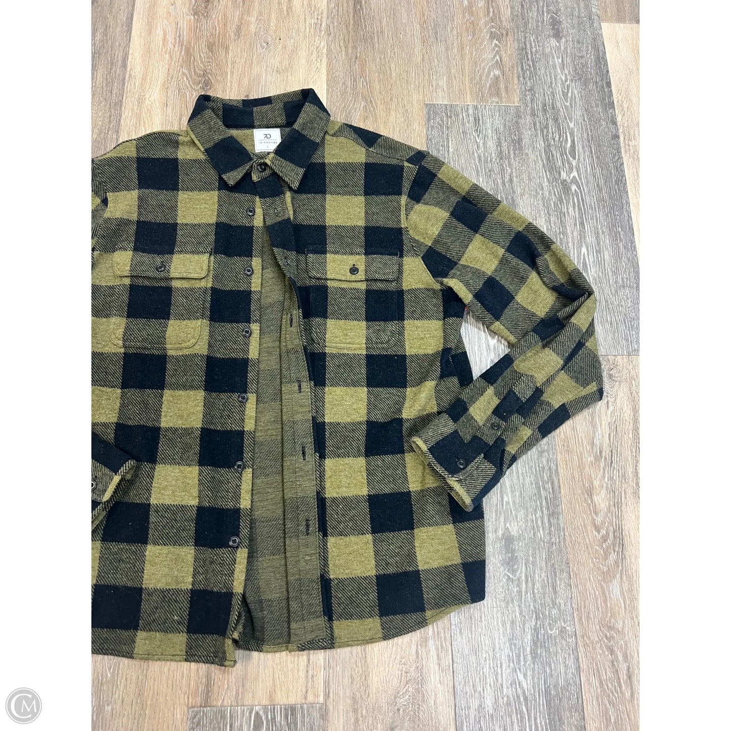 Jacket Shirt By 7 Diamonds In Plaid Pattern, Size: L