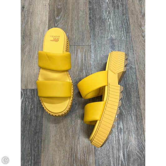 Sandals Heels Platform By Sorel In Yellow, Size: 9