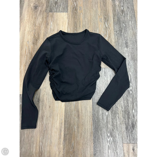 -Athletic Top Long Sleeve Crewneck By Lululemon In Black, Size: S
