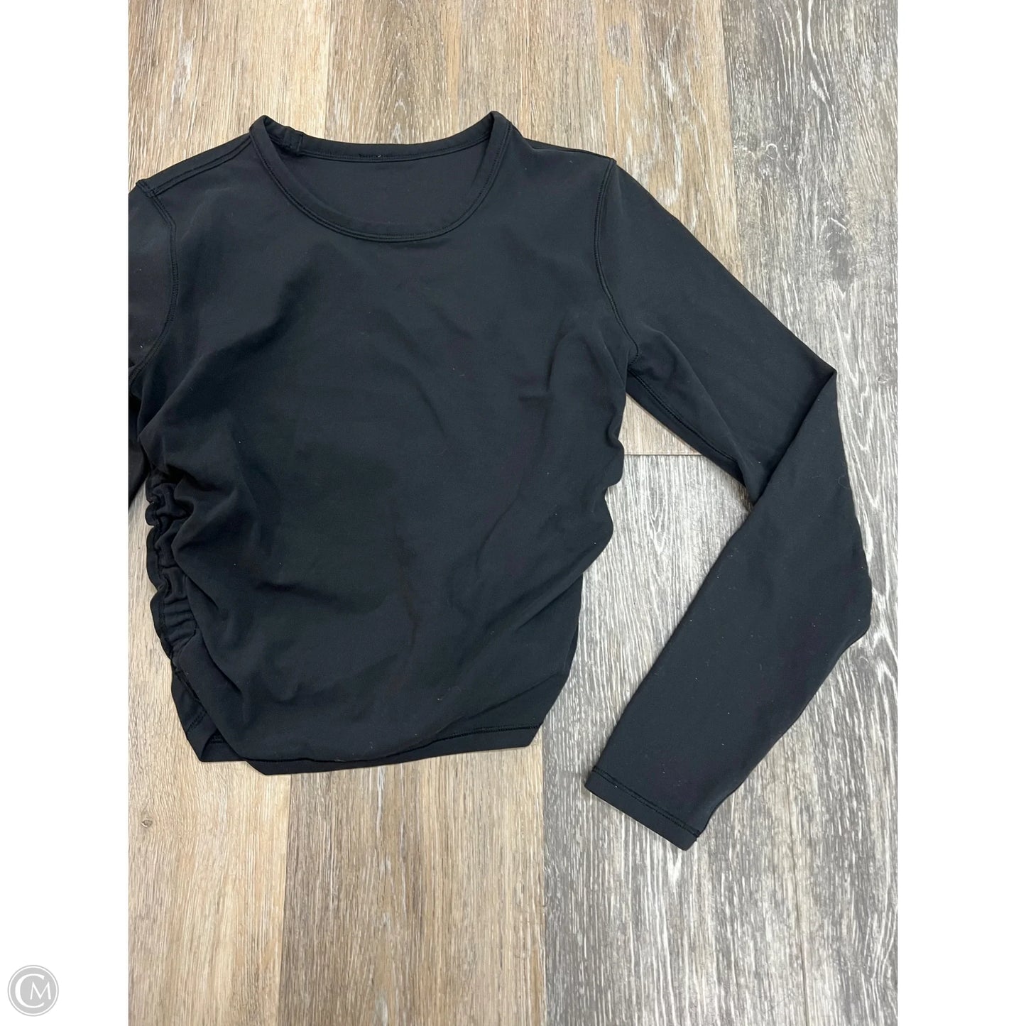 -Athletic Top Long Sleeve Crewneck By Lululemon In Black, Size: S