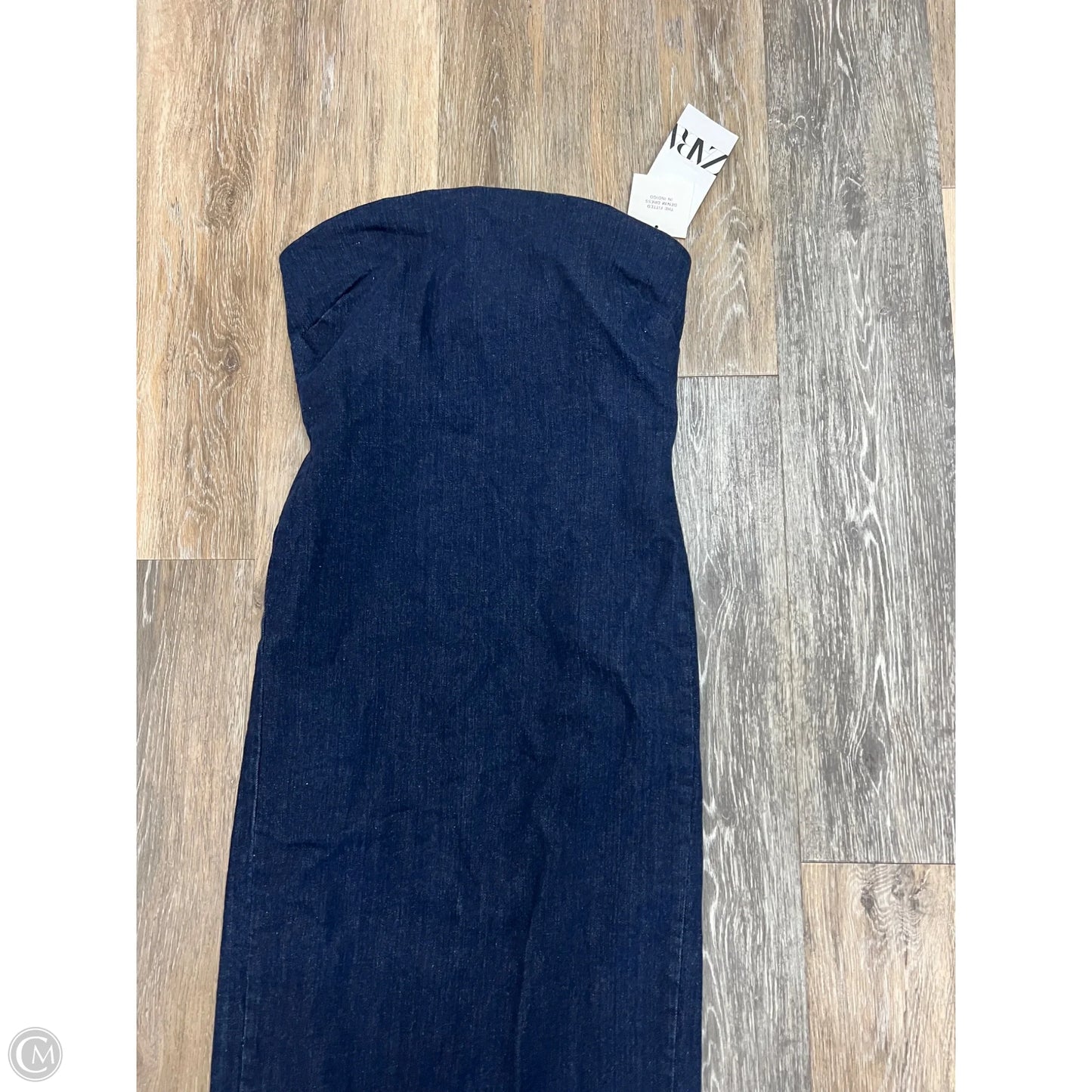 -Dress Casual Maxi By Zara In Blue Denim, Size: M