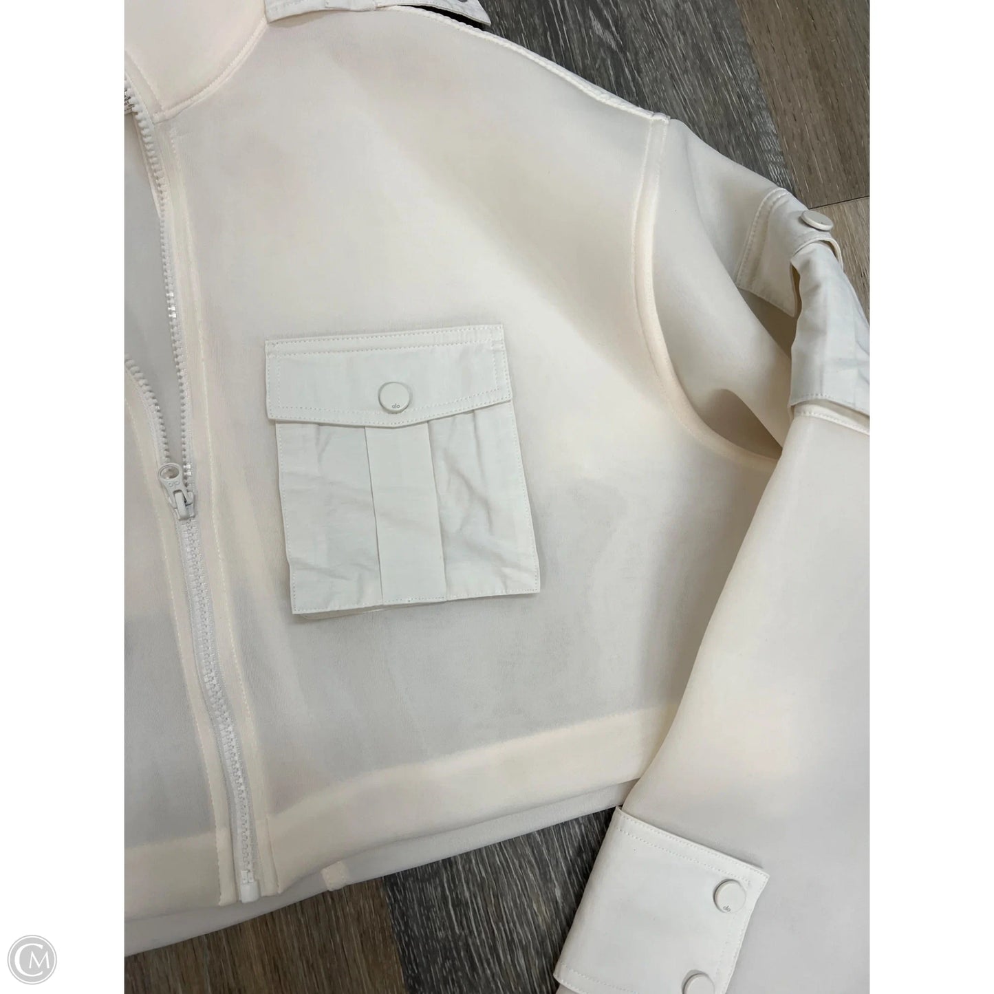 Athletic Jacket By Alo In Cream, Size: S