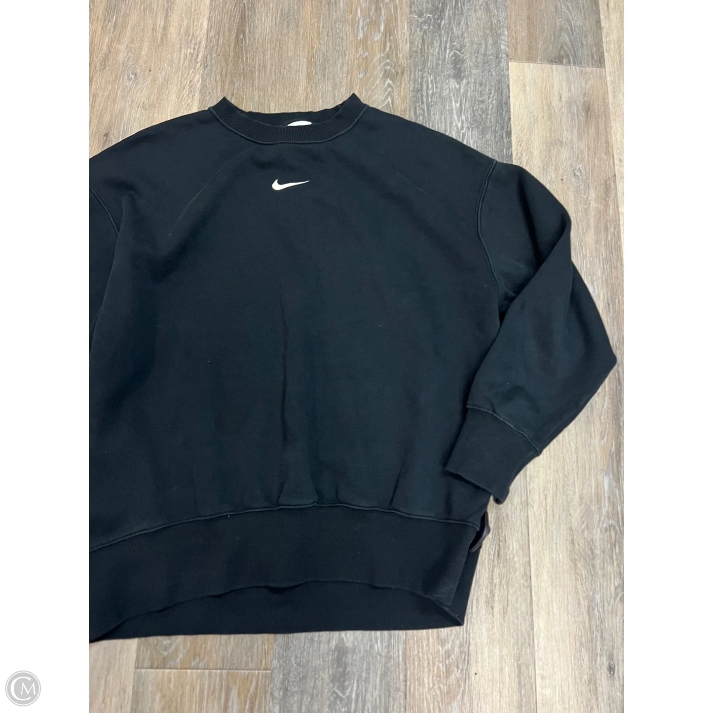 Athletic Sweatshirt Crewneck By Nike Apparel In Black, Size: M