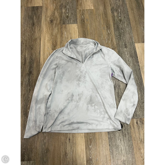 Athletic Top Long Sleeve Collar By Alo In Grey, Size: M