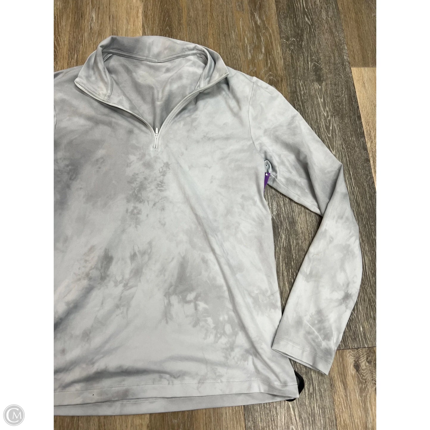Athletic Top Long Sleeve Collar By Alo In Grey, Size: M