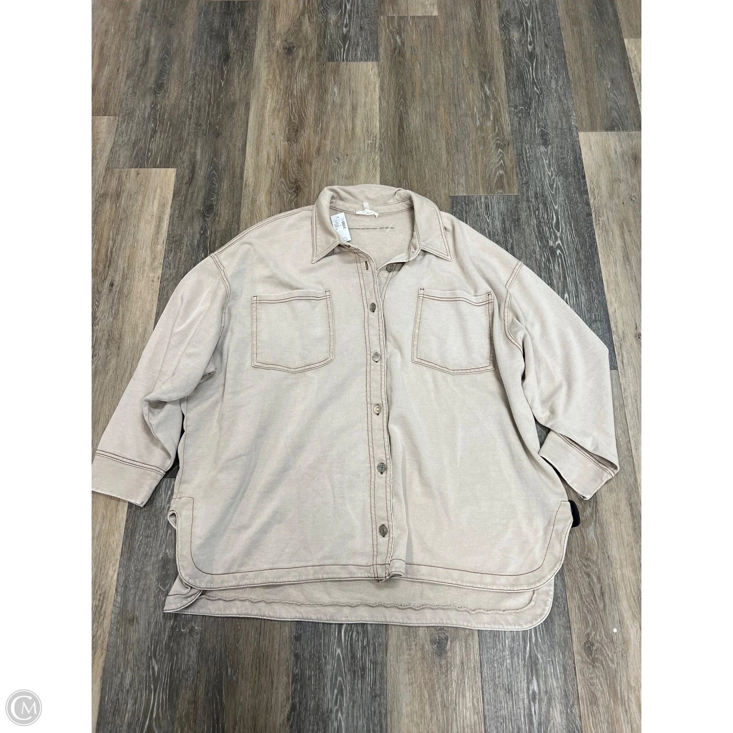 Jacket Shirt By Maurices In Tan, Size: 2x