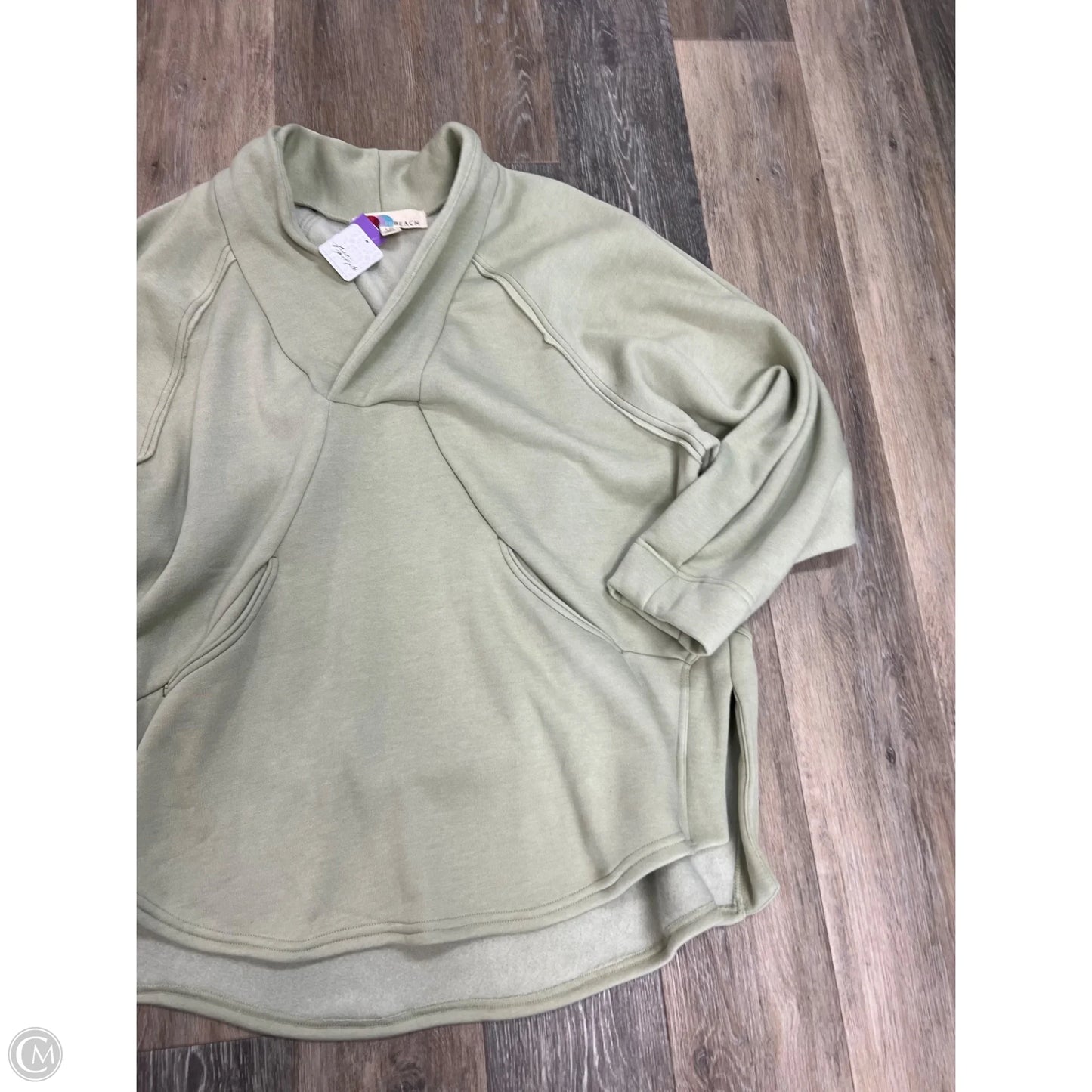 Sweatshirt Collar By Free People In Green, Size: L